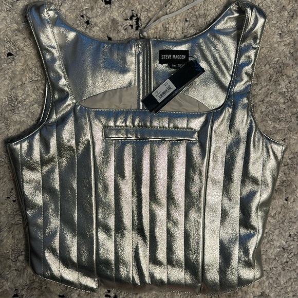 Steve Madden Mallika Top Silver - Picture 1 of 4
